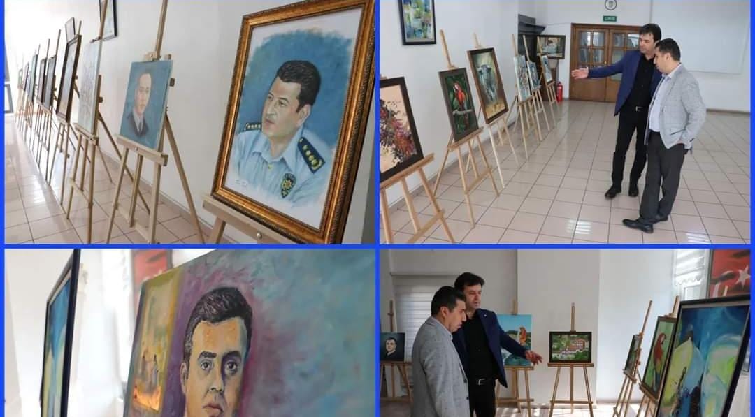 Karabük’te polis memuru resim sergisi açtı