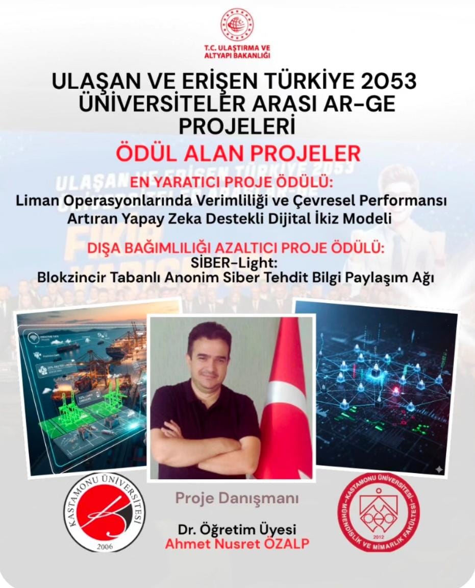 Karabük’ün Yetiştirdiği Dr. Öğretim Üyesi Ahmet Nusret ÖZALP’a Savunma Sanayi Yeni Nesil Yapay Zeka Alanında Ödül