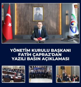 Karabük Ticaret ve Sanayi Odası(KTSO) Yönetim Kurulu Başkanı Fatih Çapraz yazılı bir basın açıklaması yayımladı.