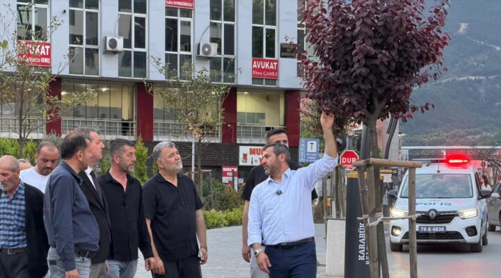 BAŞKAN ÇETİNKAYA KEMAL GÜNEŞ CADDESİNDE TAMAMLANAN ÇALIŞMALARI İNCELEDİ VATANDAŞTAN CADDEYE TAM NOT